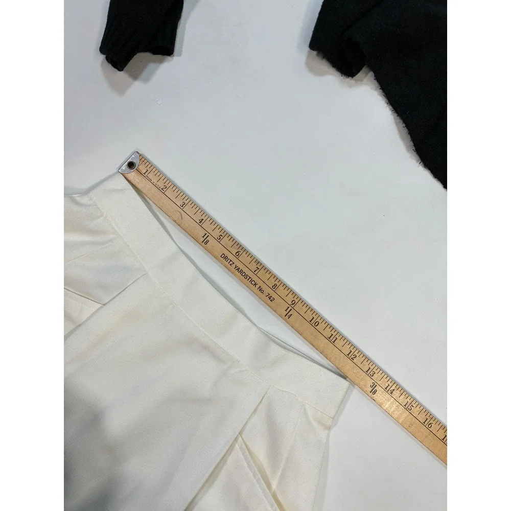 Vintage Sheridan Square Women's 10 Skirt White Midi Pocketed Pleated‎ Business